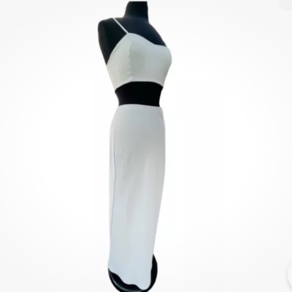 House of Harlow 1960 blue grey maxi skirt and crop top set